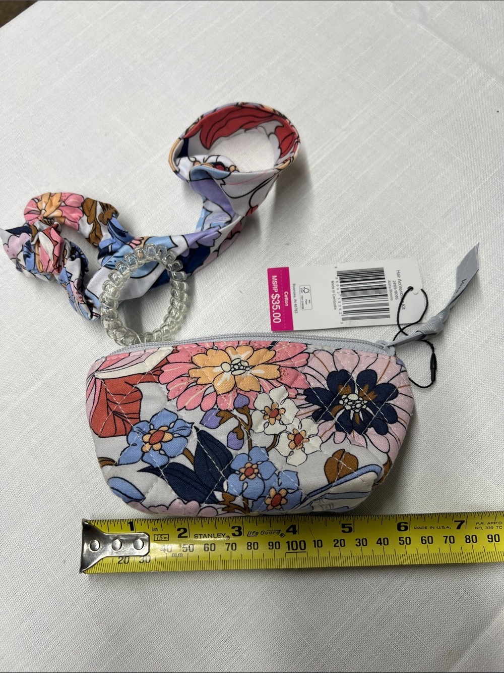 Vera Bradley Floral Cosmetic Pouch in Pink & Blue